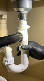 pipe under counter
